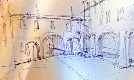 croquis de l'architecte...